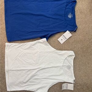 Blue and White Tank Tops